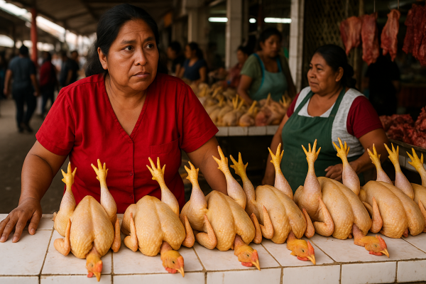 La venta de carne de pollo cae 50% en Bolivia debido al alza de precios